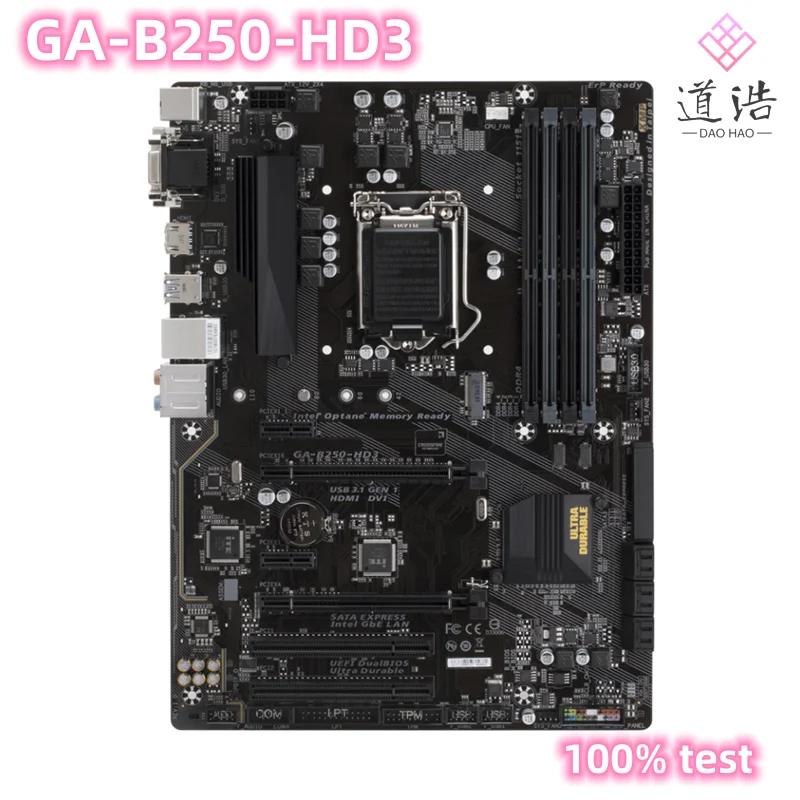 ⰡƮ GA-B250-HD3  100% ׽Ʈ Ϸ κ, 64GB HDMI M.2 SATA3.0 LGA 1151 DDR4 ATX B250
